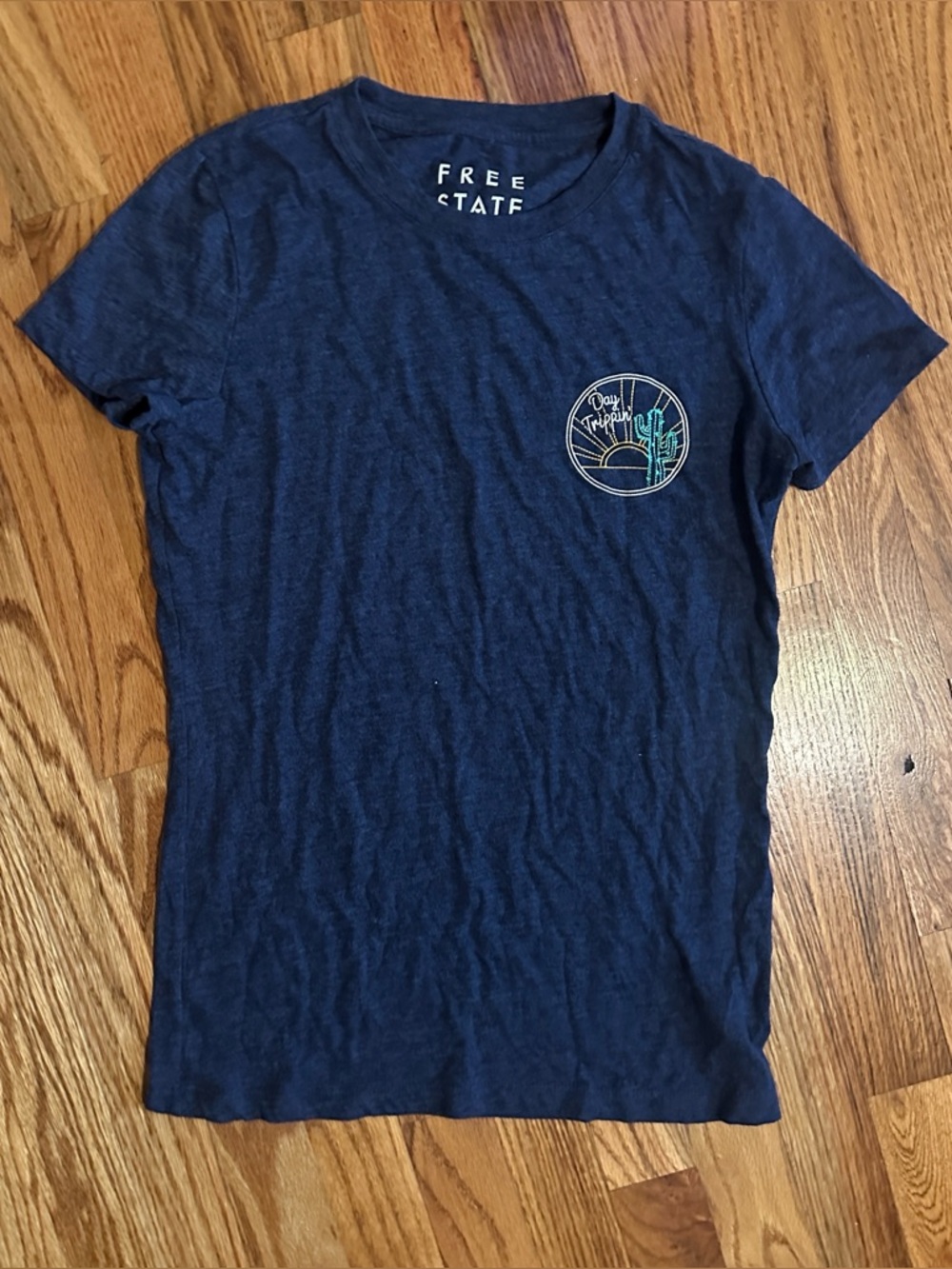 Free State Day Trippin’ Cactus Blue Graphic Tee Tshirt Shirt Top Medium M